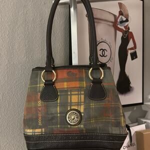 Dooney & Bourke Leather and Coated Canvas Shoulder Bag EUC